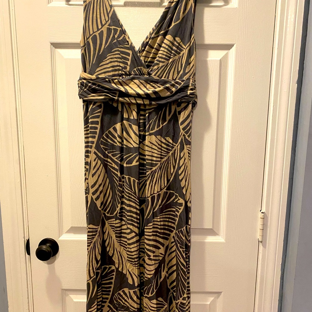 Boden leaf print maxi dress. Size 10. Guc